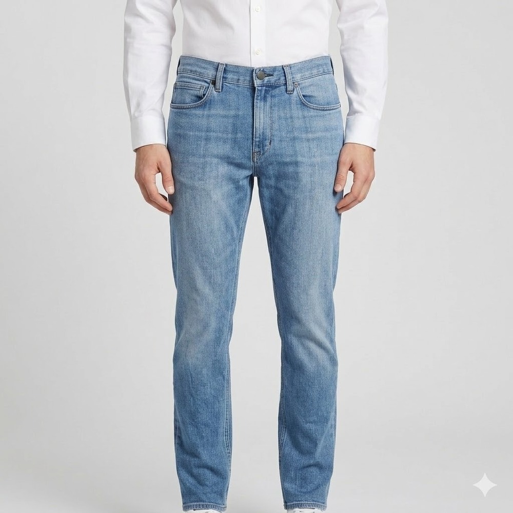 Theory Raffi Slim Fit Jeans Burleigh Wash Stretch Denim 32x32 Light Blue